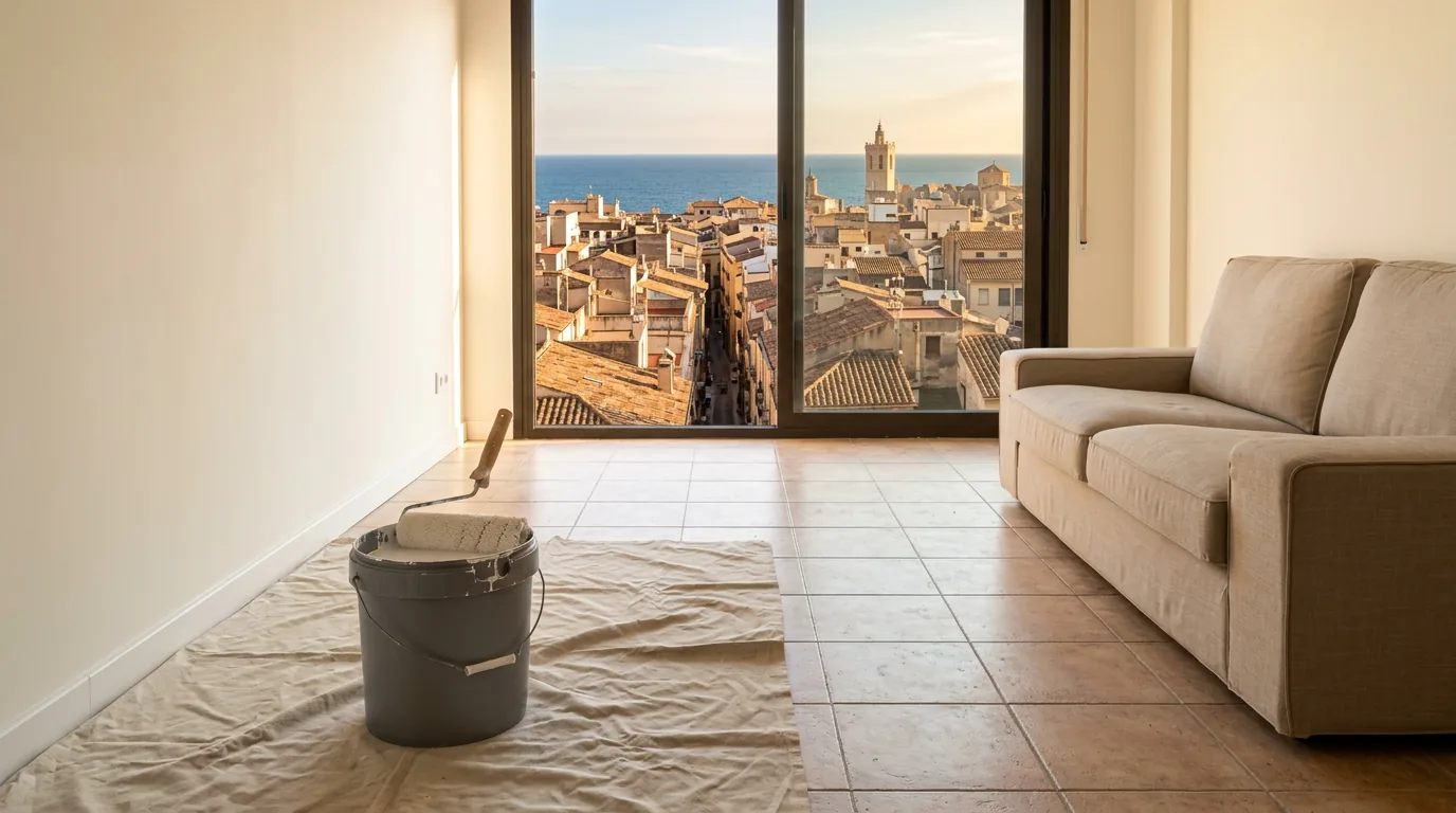 Salón recién pintado en un piso de Tarragona — Pinturas Monfor